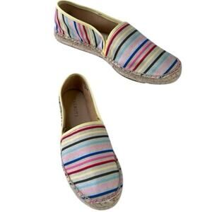 Talbots Women Multi Horizons Izzy Slip On Flat Rainbow Canvas Espadrille 6.5 NWT